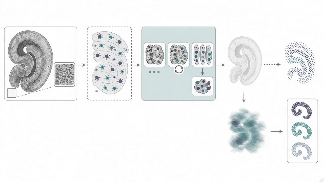 AI-generated editorial illustration: CALHippo: Cell Segmentation for Neuronal Density Inference in the Human Hippocampus