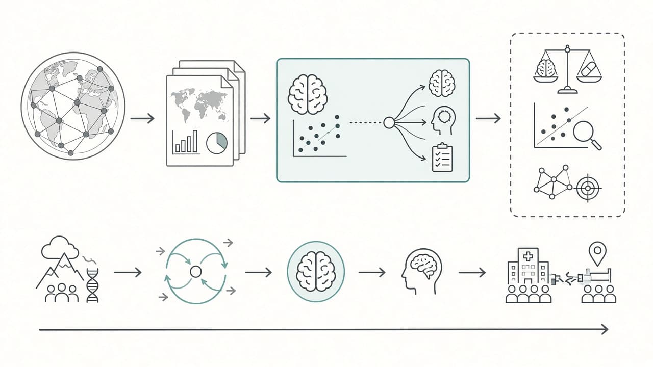 AI-generated editorial illustration: Can big data answer the big questions about specific mental disorders? The example of obsessive-compulsive disorder.