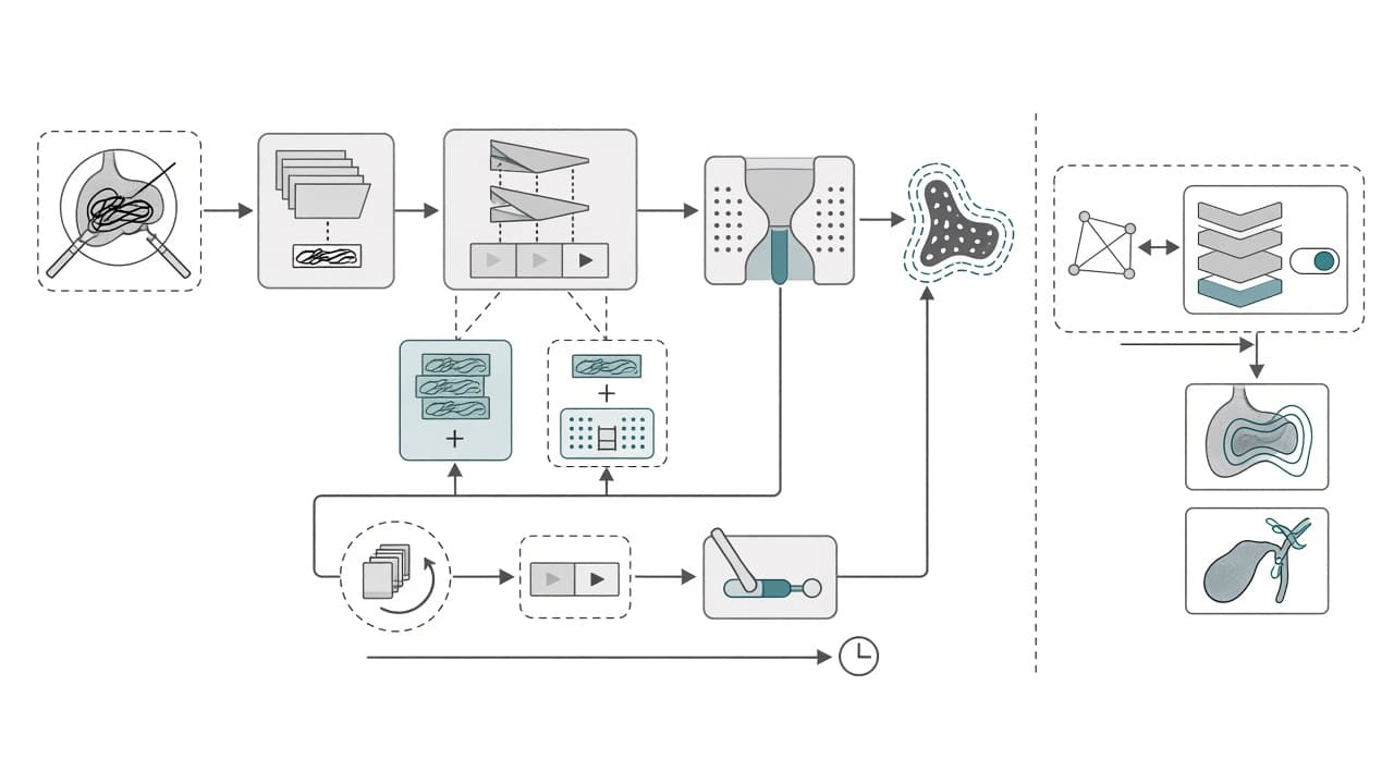 AI-generated editorial illustration: SCISSR: Scribble-Conditioned Interactive Surgical Segmentation and Refinement