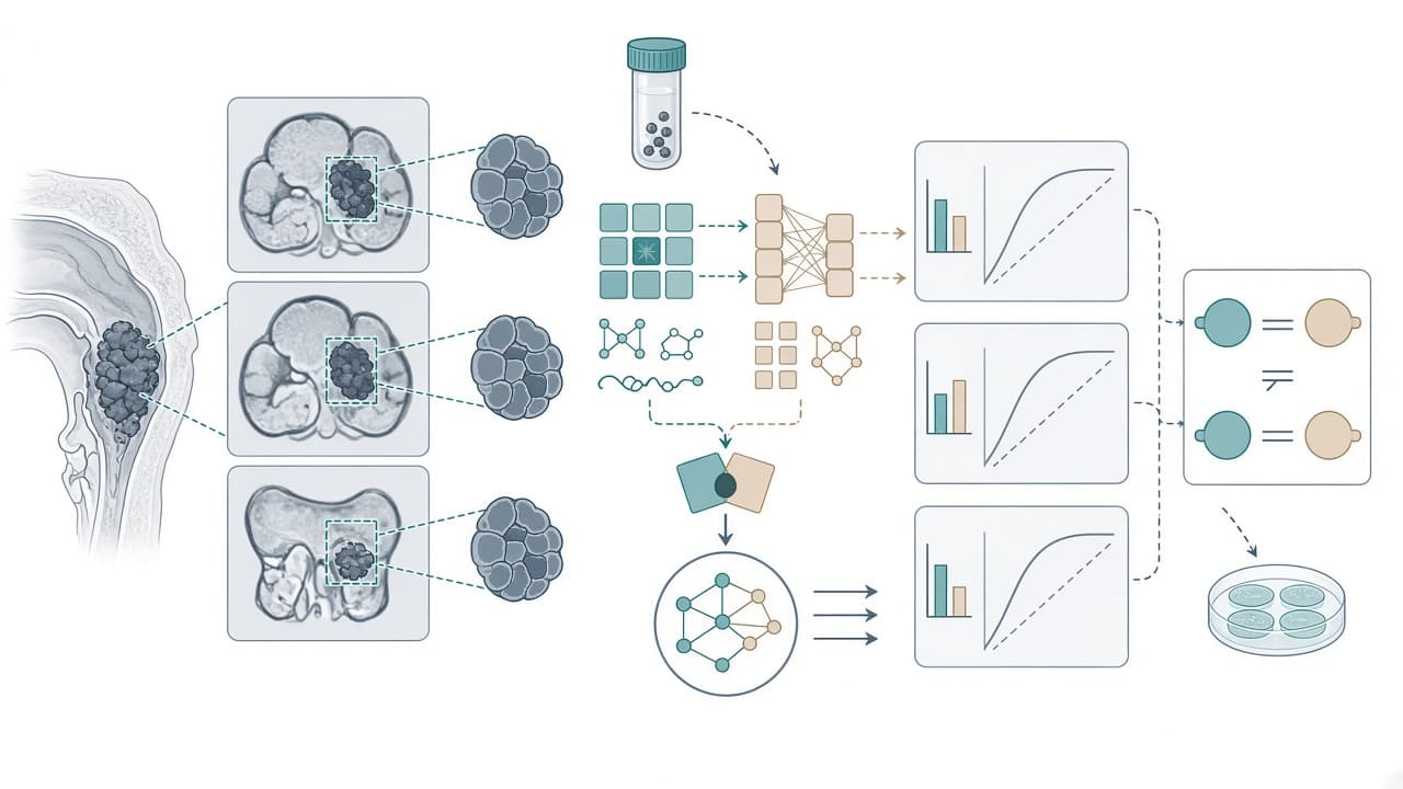 AI-generated editorial illustration: GPT-assisted radiomic modeling for predicting pathological complete response to neoadjuvant chemoimmunotherapy in head and neck squamous cell carcinoma.