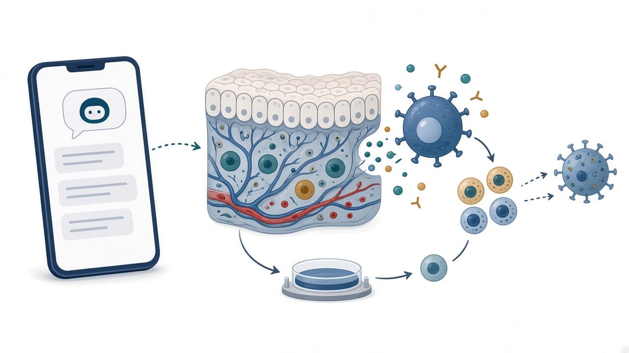 AI-generated editorial illustration: Feasibility of AI-Enabled Chatbots for Pre-consultation in HIV Care in Northern Nigeria.
