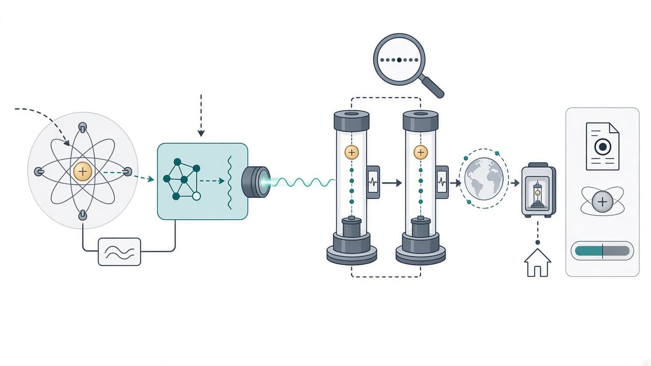 AI-generated editorial illustration: Best clock ever: timekeeper based on lutetium atoms wows researchers