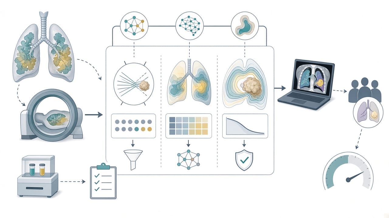 AI-generated editorial illustration: Clinical implementation and evaluation of an artificial intelligence-driven one-click automatic planning system for functional lung avoidance radiotherapy.
