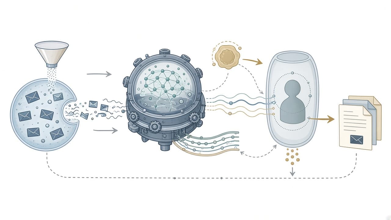 AI-generated editorial illustration: How Fyxer built an AI executive assistant people trust