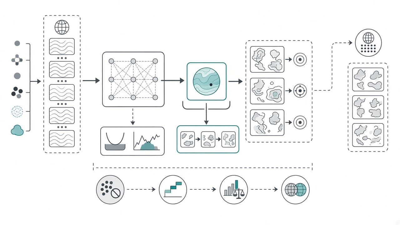 AI-generated editorial illustration: Emulating the Forced Response of Climate Models with Generative Machine Learning