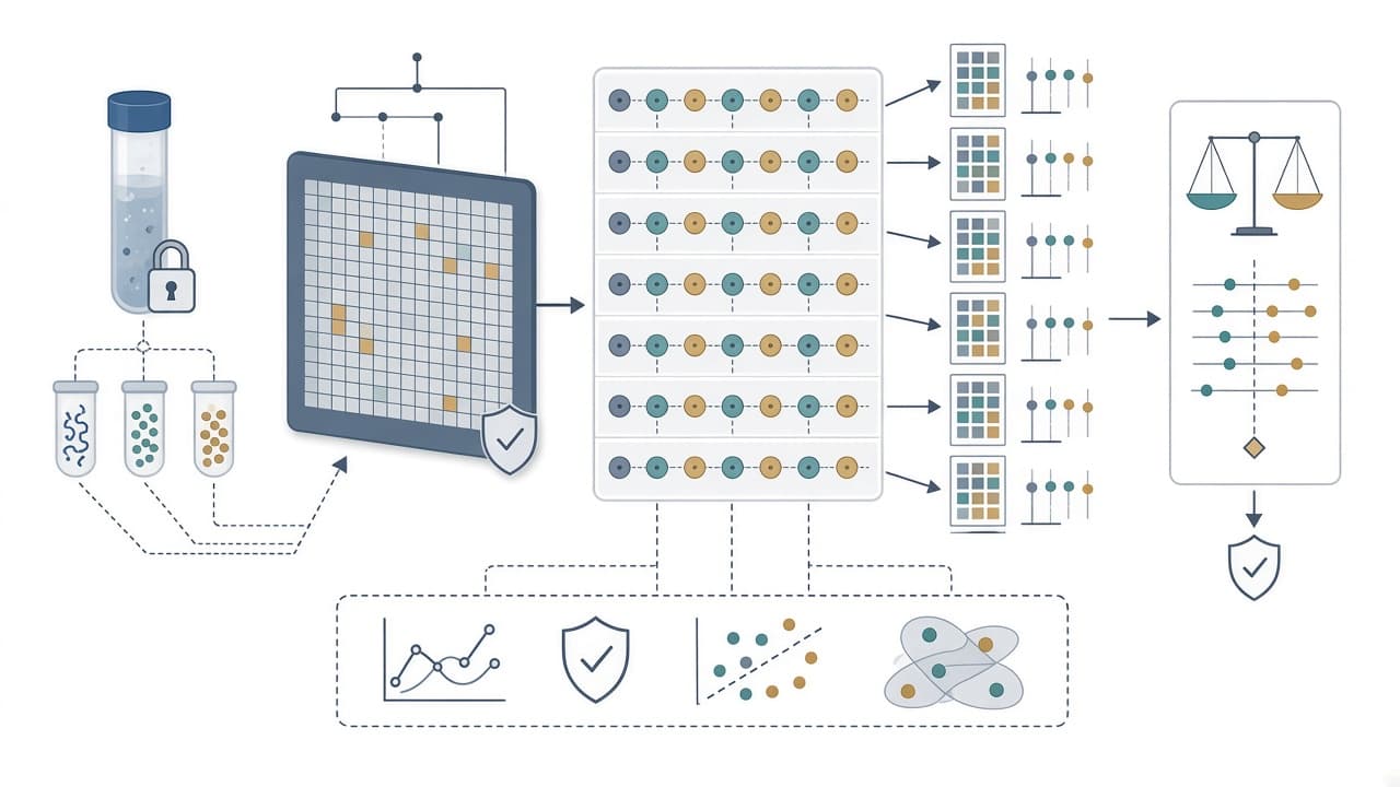 AI-generated editorial illustration: functional-standard-atlas: attenuation-corrected, territory-resolved benchmarking of variant effect predictors against saturation genome editing
