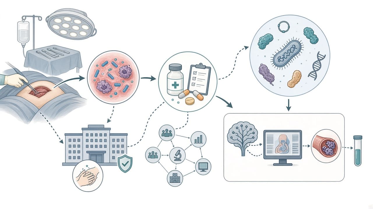 AI-generated editorial illustration: Preventing Surgical Site Infections: Ethical and Operational Imperatives for the Global Health Agenda.
