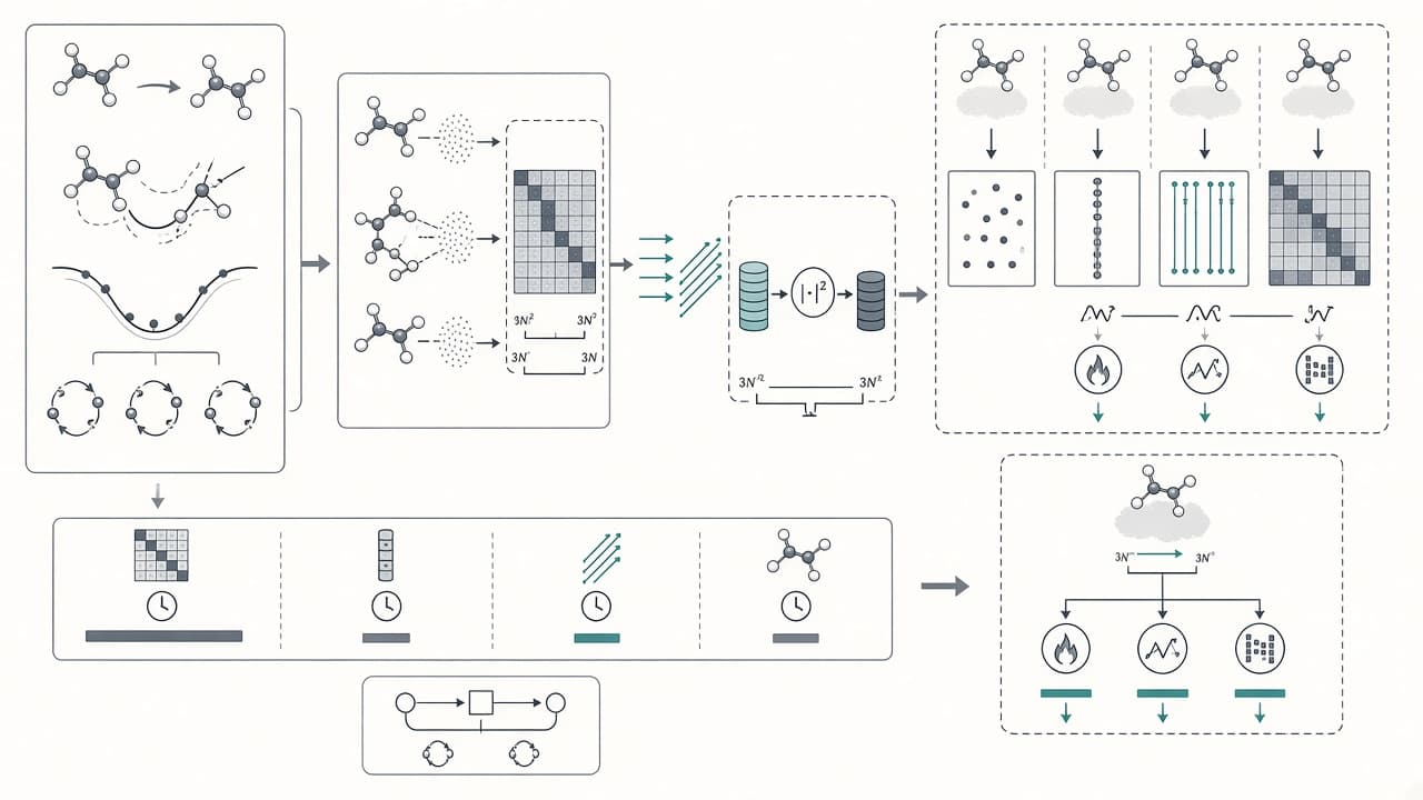 AI-generated editorial illustration: Projected Hessian learning: Fast curvature supervision for accurate machine-learning interatomic potentials
