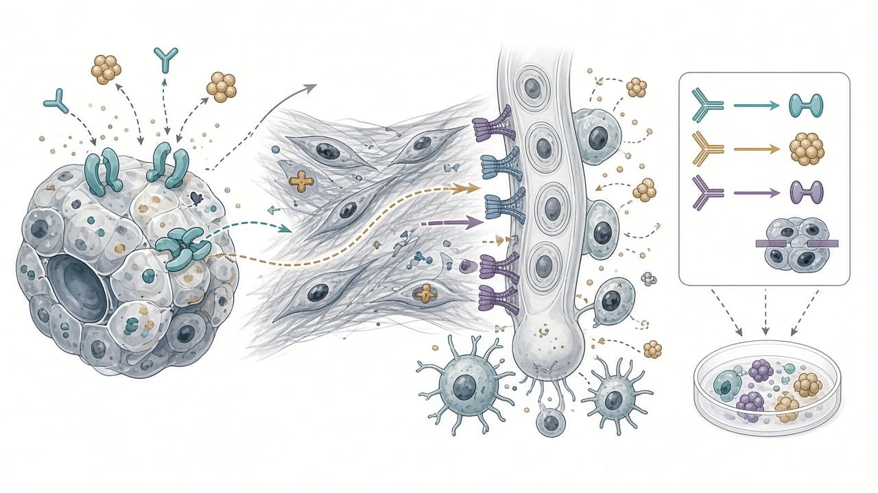 AI-generated editorial illustration: Decoding neuro-tumor interactions in pancreatic cancer: mechanisms, immunosuppressive networks and therapeutic opportunities.