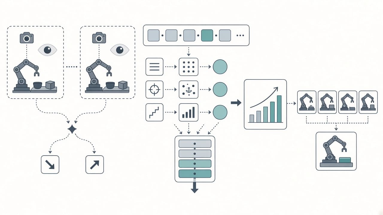 AI-generated editorial illustration: Benchmarking and Enhancing Skill-Level Memory for Partially Observable Robotic Manipulation
