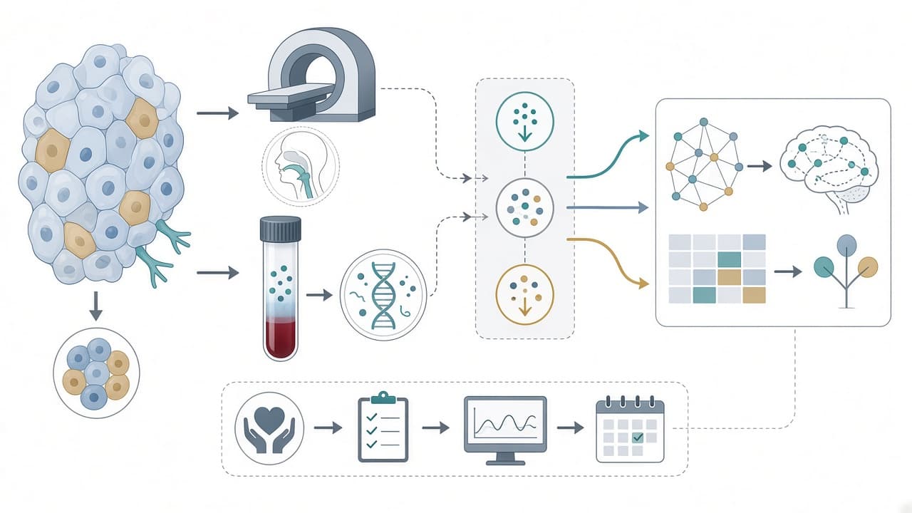AI-generated editorial illustration: Recent Advances in Surveillance Strategies for Nasopharyngeal Carcinoma.